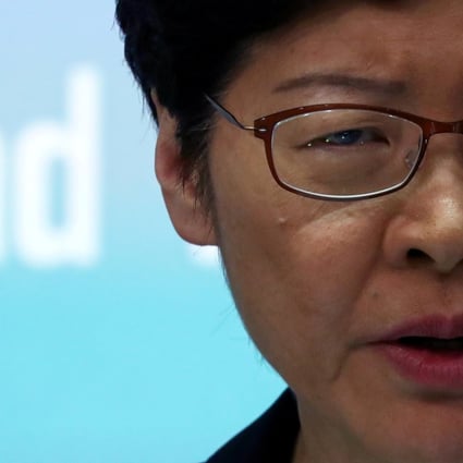 Hong Kong Chief Executive Carrie Lam attends a news conference to discuss sweeping emergency laws on October 4, 2019. Photo: Reuters