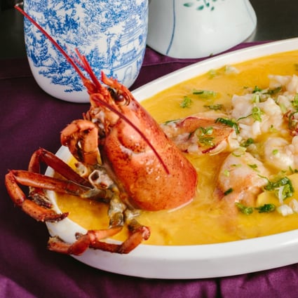 Auntie Āyi’s silky egg custard with fresh lobster infused with 20-year-aged Huadiao wine. Photo: Auntie Āyi