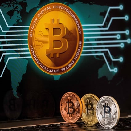 A visual representation of the digital crypto-currency bitcoin, at the Bitcoin Change shop in Tel Aviv, Israel. Photo: AFP