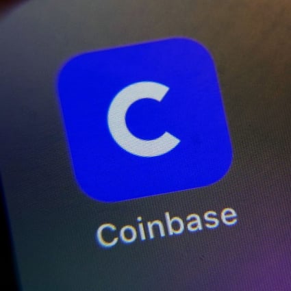 The mobile phone icon for the Coinbase app shown on April 13, 2021. Photo: AP