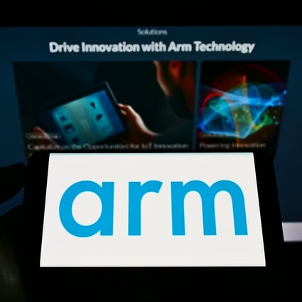 A person holding mobile phone with the logo of British semiconductor company Arm Ltd on the screen on June 6, 2021. Photo: Shutterstock