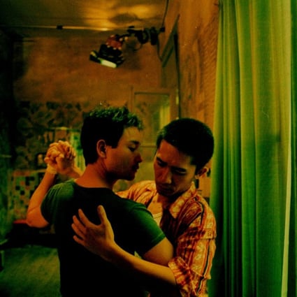 Leslie Cheung (left) and Tony Leung in a still from Happy Together. Wong Kar-wai’s film won him the prize for Best Director at the Cannes Film Festival in 1997.
