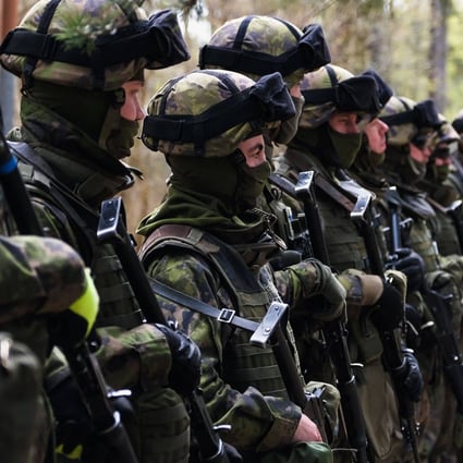 Members of the MPK, the National Defence Training Association of Finland, attend a training at a military base in Helsinki, Finland. Photo: AFP