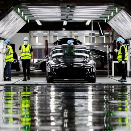 Production at Tesla’s Gigafactory in Shanghai has been affected by the lockdown in China’s ‘Motown’. Photo: Xinhua