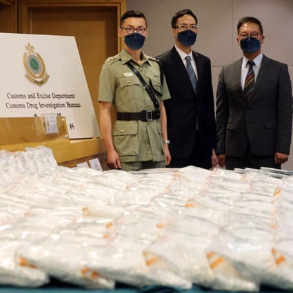 Hong Kong customs seizes 200kg of ketamine worth HK$86 million. Photo: Dickson Lee 