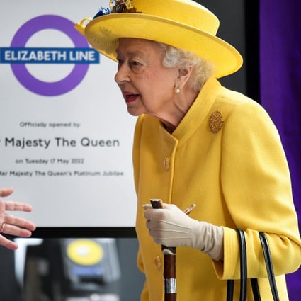 Britain’s Queen Elizabeth looks on during an event to mark the completion of the Elizabeth Line at Paddington Station in London on Tuesday. Photo: Reuters