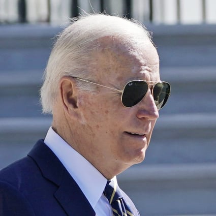 US President Joe Biden walks to a waiting helicopter on the lawn of the White House in Washington on May 11. Photo: AP