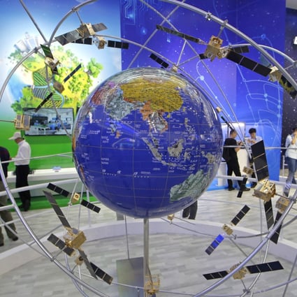 A model of China’s BeiDou satellite navigation system, which was completed in 2020. Photo: AP