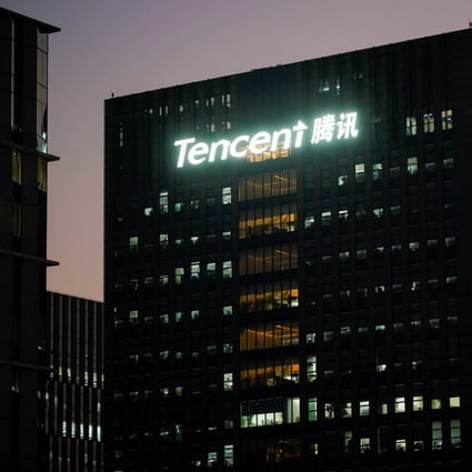 The logo of Tencent is seen at the company’s office in Shanghai. Photo: Reuters