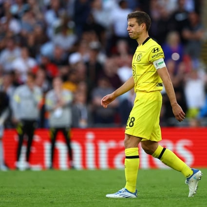 Chelsea captain Cesar Azpilicueta walks away after missing a penalty during the FA Cup final against Liverpool. Photo: Reuters