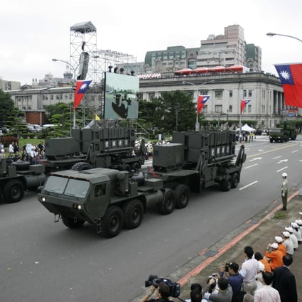 US-made Patriot surface-to-air missile batteries pass during the Taiwan’s National Day parade in Taipei in 2007. Photo: AP