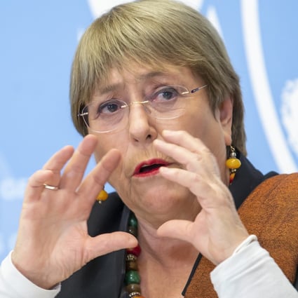 UN High Commissioner for Human Rights Michelle Bachelet speaks at a press conference in Geneva in November. Photo: AP