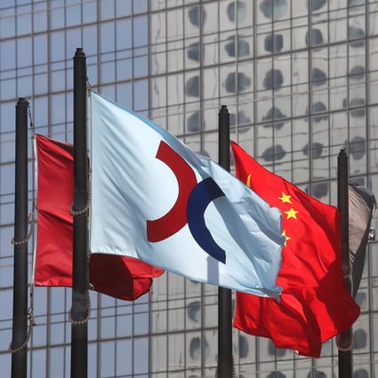 The flags of Hong Kong stock exchange, China and Hong Kong are seen outside Exchange Square in Central. Photo: Dickson Lee