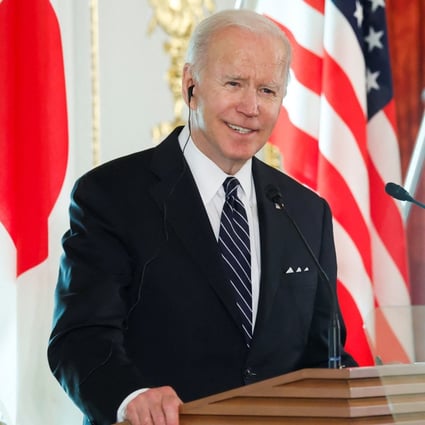 US President Joe Biden speaks during a joint news conference with Japan’s PM Fumio Kishida. Photo: Reuters