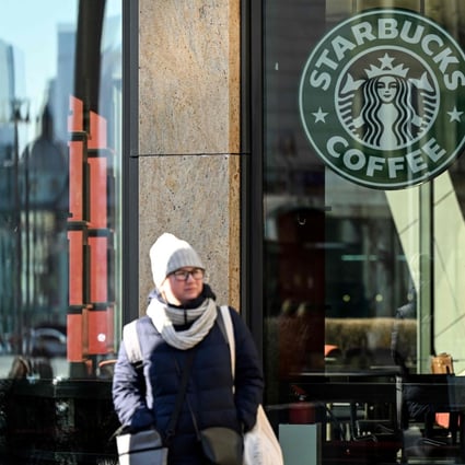A closed Starbucks coffee shop in Moscow in March. On Monday the firm said it would cease operations in Russia. Photo: AFP