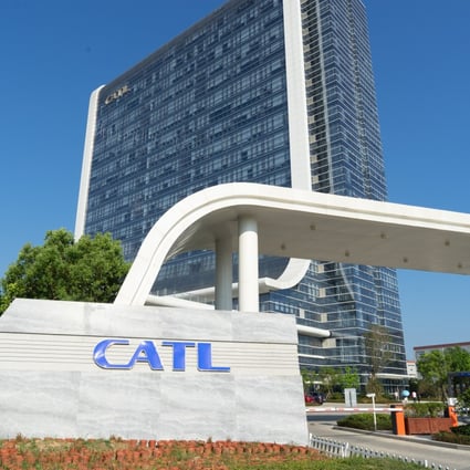 CATL offices in Ningde, in China’s Fujian province. The firm said in July last year that CALB had used its new technology in batteries installed in tens of thousands of vehicles. Photo: Getty Images