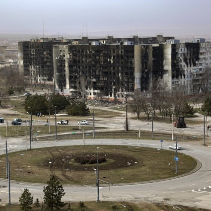 Damage to apartment buildings on the outskirts of Mariupol, Ukraine. File photo: AP