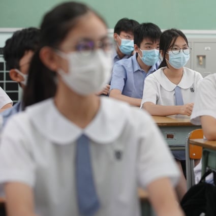 Students attend in-person lessons at Scientia Secondary School in Ho Man Tin. Photo: Winson Wong