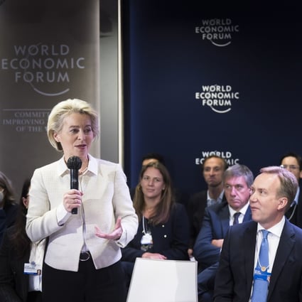President of the European Commission Ursula von der Leyen speaks during the 51st annual meeting of the WEF in Davos. Photo: EPA-EFE