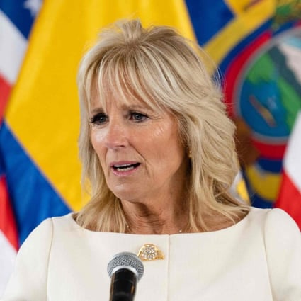 US first lady Jill Biden speaking at the Carondelet Palace in Quito, Ecuador, during a visit on behalf of the Biden administration on May 19. Photo: AFP