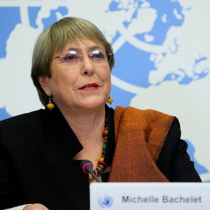 UN High Commissioner for Human Rights Michelle Bachelet says she raised concerns about the use of counterterrorism and deradicalisation measures, particularly in relation to Uygurs and other predominantly Muslim minorities. Photo: Reuters
