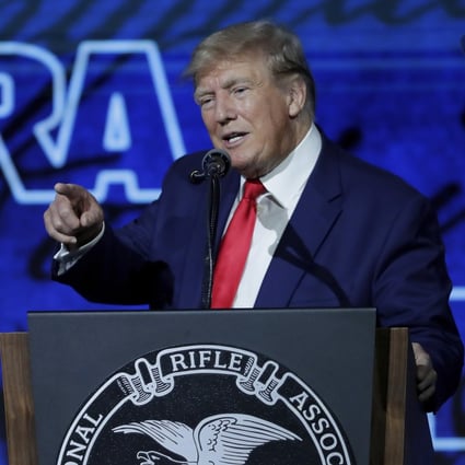 Donald Trump speaks during the Leadership Forum at the NRA Annual Meeting in Houston. Photo: AP