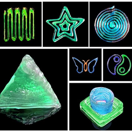 The scientists used the technology to 3D-print objects on flat surfaces such as tinfoil and a laboratory bench. Photo: Zhang Zhuohao