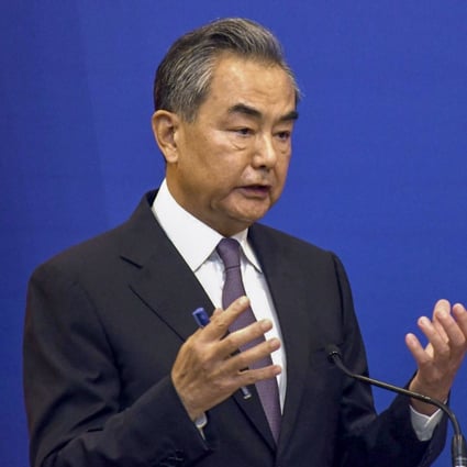 China’s Foreign Minister Wang Yi speaks at a press conference at the Pacific Islands Foreign Ministers’ meeting in Suva, Fiji. Photo: AP