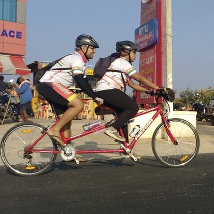 An Indian mother of two has cycled around her country on a tandem, ridden from south to north, and broken a number of records. Photo: Meera Velanka