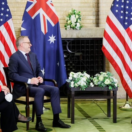 Australia’s Prime Minister Anthony Albanese (left) joins US President Joe Biden at the Quad Summit, at Kantei Palace in Tokyo, on May 24. Photo: Reuters