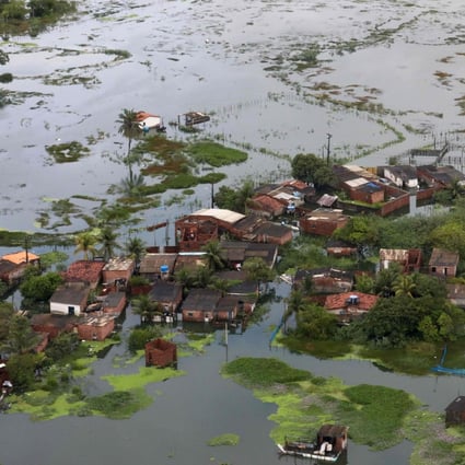 An area in Recife, Pernambuco State, Brazil, which was hit by floods caused by heavy rains on May 30. Photo: Clauber Caetano / Brazilian Presidency / AFP