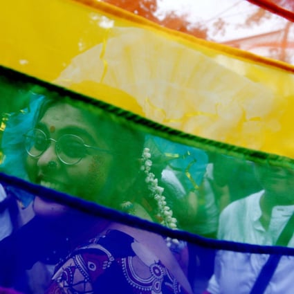A member of the LGBT community takes part in a 2018 pride parade in Chennai, India. Photo: AFP