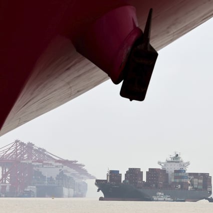 A container ship sails towards Shanghai’s Yangshan Port on April 27. China today can offer more than deep pockets in Asia’s economic development. Photo: Xinhua via AP