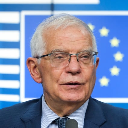 Josep Borrell, the EU’s high representative for foreign affairs and security policy, speaks on the sidelines of an EU meeting on May 20, where member states adopted a sixth package of sanctions on Russia over its invasion of Ukraine. Photo: EU Council/DPA