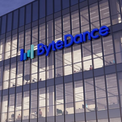 ByteDance’s logo seen atop its headquarters in Beijing on November 5, 2021. Photo: Shutterstock