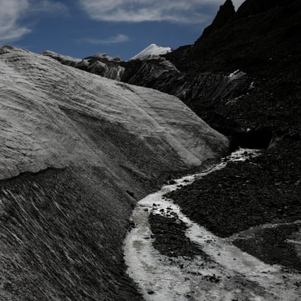 Meltwater from a glacier flows in the Qilian mountains, in the Tibetan Plateau. Scientists have been studying the region’s glaciers, climate change and biodiversity changes. Photo: Reuters