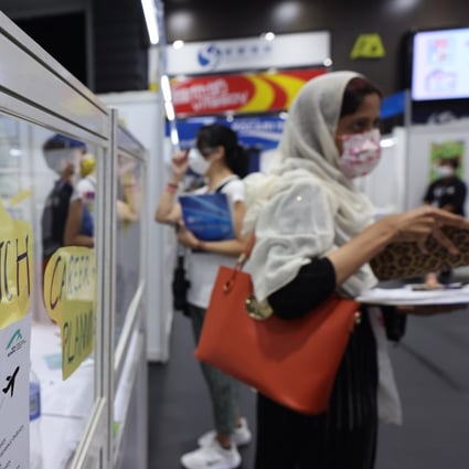 People attend the Wan Chai Job Expo - Building a Multicultural Workplace on September 14, 2021. Photo: Nora Tam