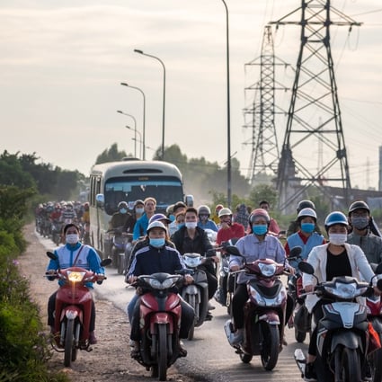 Workers in Vietnam’s Bac Giang province commute to work. File photo: Bloomberg