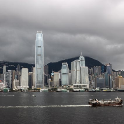 Hong Kong Island’s skyline shrouded in clouds on 6 June 2022. Photo: EPA-EFE