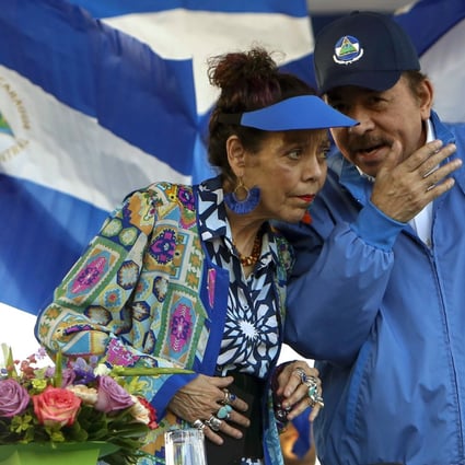 Nicaragua’s President Daniel Ortega and his wife and Vice President Rosario Murillo. Photo: AP