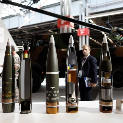 155mm artillery shells displayed at the Eurosatory international defence and security exhibition in Villepinte, near Paris, France. Reuters