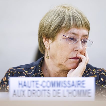 Michelle Bachelet’s trip to China has been a divisive topic at this week’s UN Human Rights Council meeting in Geneva. Photo: EPA-EFE