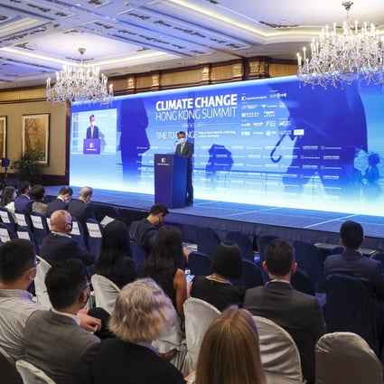 Hong Kong’s Financial Secretary Paul Chan Mo-po delivered a keynote address during the South China Morning Post’s Climate Change Hong Kong Summit 2022 at the Island Shangri La on 16 June 2022. Photo: Yik Yeung-man