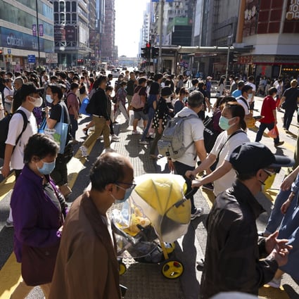 Shoppers in Mong Kok out to spend their consumption vouchers. Photo: Nora Tam
