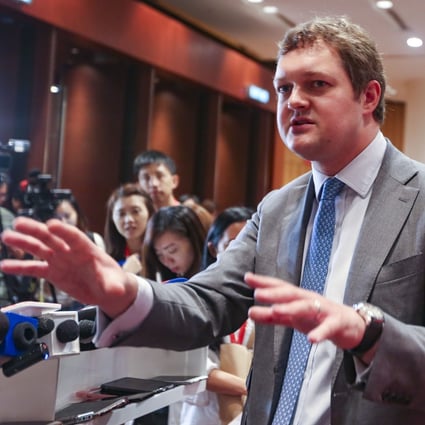 London Metal Exchange CEO Matthew Chamberlain meets with the media during LME Asia Week in 2018 in Wan Chai. Chamberlain has said the lack of transparency in off-market positions made it difficult to manage the nickel situation. Photo: Xiaomei Chen