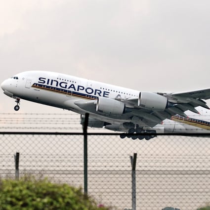 A Singapore Airlines Airbus A380 plane takes off from Changi Airport on November 5, 2010. File photo: AFP