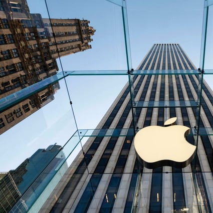 The Apple logo is seen on an Apple Store in New York City. Photo: AFP