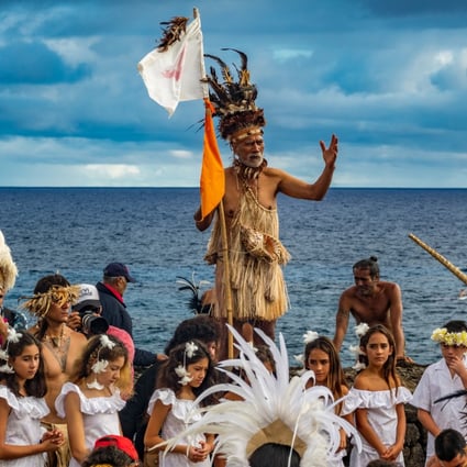 An island leader on Chile’s Easter Island gives a speech on April 27, 2019. Drawing on the traditional knowledge and language of “tapu”, in English “taboo”, proved crucial to the island effecting quarantine and ultimately attaining zero Covid. Photo: Shutterstock