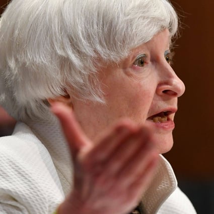 US Treasury Secretary Janet Yellen testifies before the Senate Finance Committee in Washington on June 7. Photo: AFP