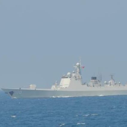 Japan’s defence ministry said two Chinese guided-missile destroyers and a supply ship were seen sailing through an area to the southeast of Chiba prefecture on Monday. Photo: Handout